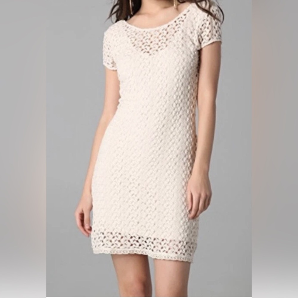 Free People Cream Crochet Mini Dress – Size S - Picture 2 of 8